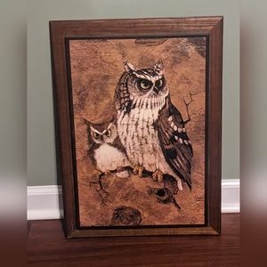 Vintage mid century modern owl art